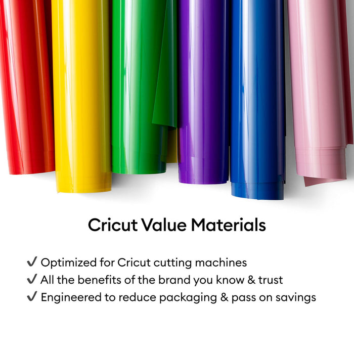 Cricut Value Iron-On, Rainbow Sampler - 12 in x 12 in 20 ct