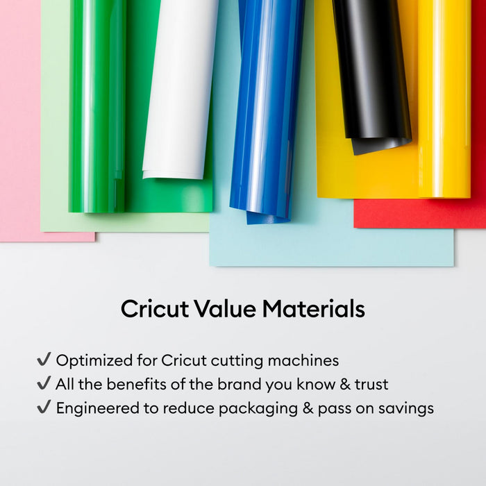 Cricut Value Iron-On Vinyl Sheets, Rainbow Sampler - 12 in x 12 in 40 count