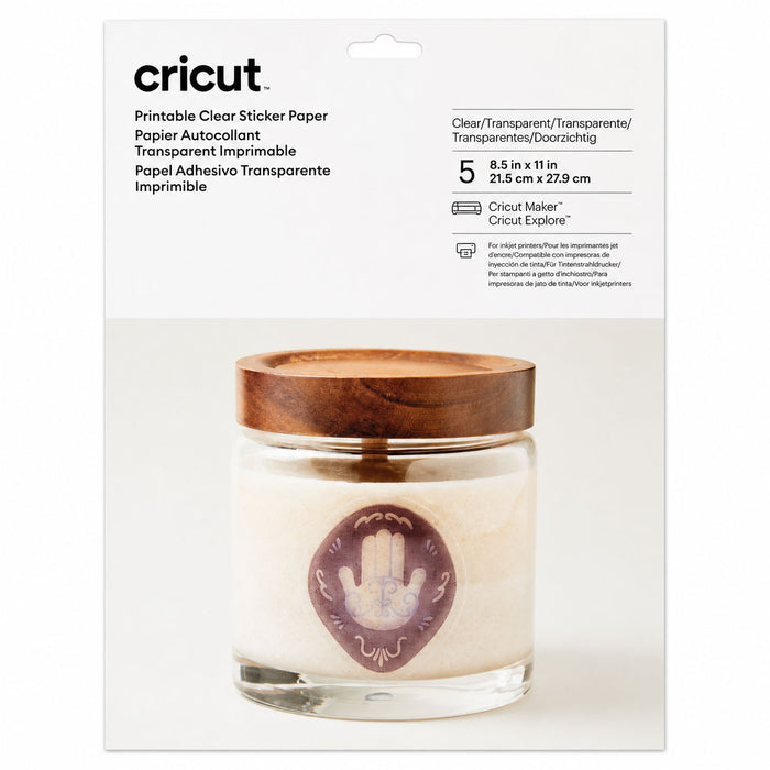 Cricut Printable Clear Sticker Paper - 8.5 in x 11 in 5 sheets