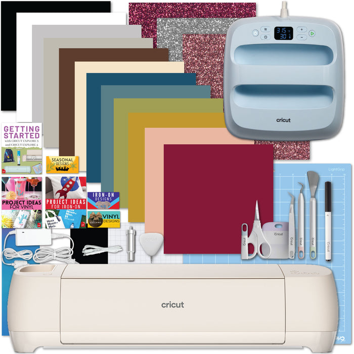 Cricut Explore 4 Cutting Machine with EasyPress 3 Heat Press and Materials Bundle