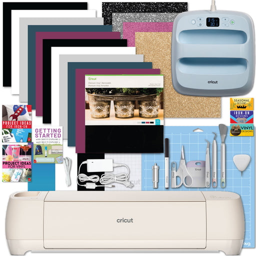 Cricut Explore 4 Cutting Machine with EasyPress 3 Heat Press and Materials Bundle