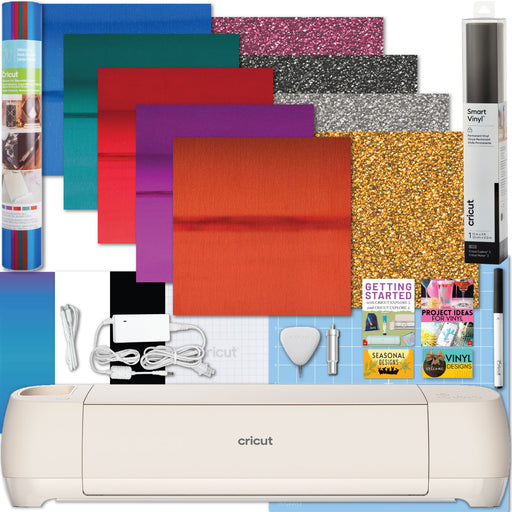 Cricut Explore 4 Cutting Machine with Vinyl and Heat Transfer Vinyl Sheets Bundle
