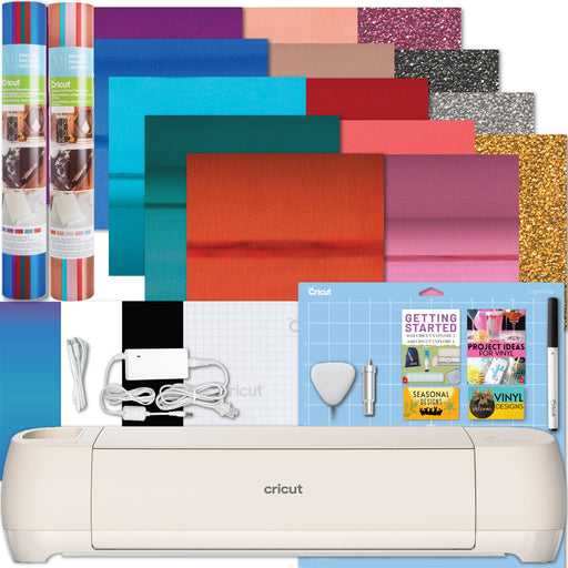 Cricut Explore 4 Cutting Machine with Vinyl and Heat Transfer Vinyl Sheets Bundle