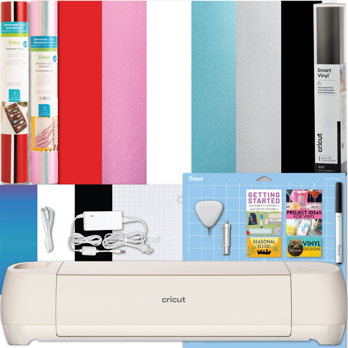 Cricut Explore 4 Cutting Machine and Vinyl Sampler Rolls Bundle