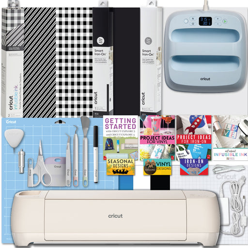 Cricut Explore 4 Cutting Machine and Easy Press 3 with HTV Materials Bundle