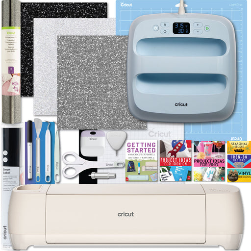 Cricut Explore 4 Die-Cutting Machine with Easy Press 3 Heat Press and Iron-On Sheets Bundle