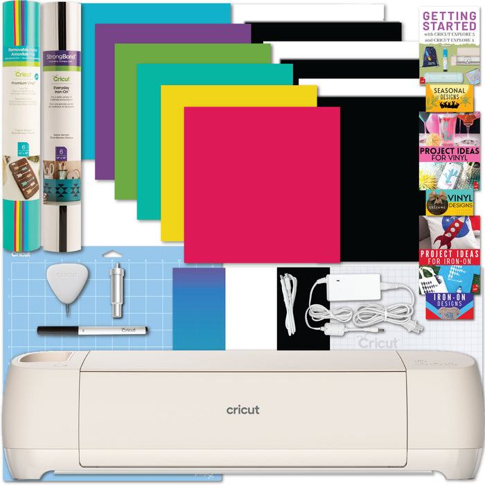 Cricut Explore 4 Electric Die-Cutting Machine with Vinyl and Iron-On Sheets Bundle