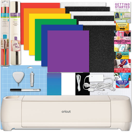 Cricut Explore 4 Electric Cutting Machine with Vinyl and Iron-On Sheets Bundle