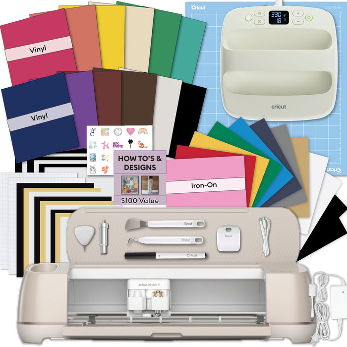 Cricut Maker 4 Bundle with EasyPress SE, Vinyl & Iron-On | Professional Cutting Machine for T-Shirts, Vinyl & DIY Crafts