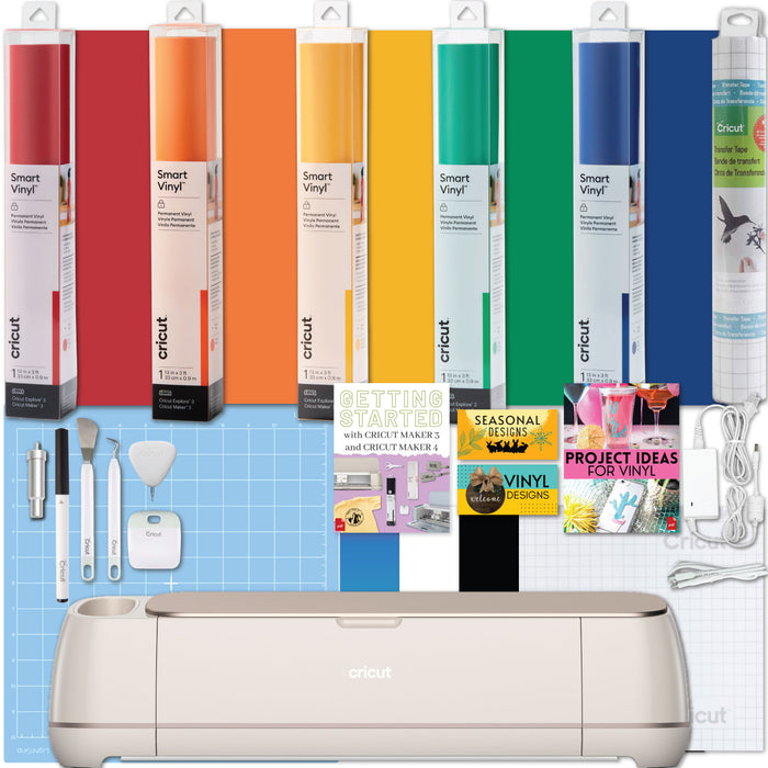 Cricut Maker 4 Cutting Machine with Rainbow Smart Vinyl Bundle
