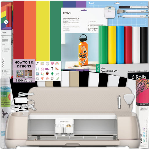 Cricut Maker 4 Ultimate Sticker Making Bundle | Smart Cutting Machine for Printable Stickers, Labels & Decals