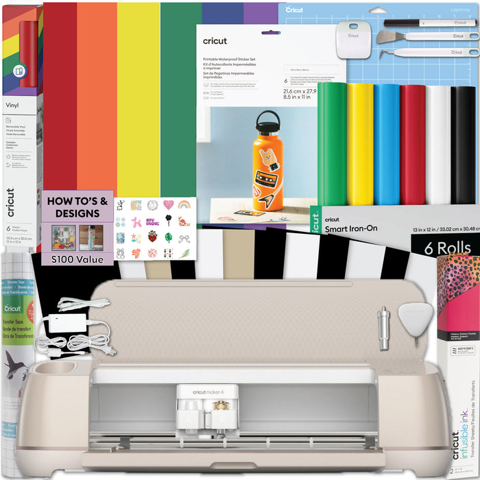 Cricut Maker 4 Ultimate Sticker Making Bundle | Smart Cutting Machine for Printable Stickers, Labels & Decals