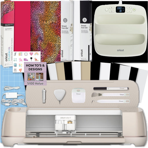 Cricut Maker 4 and Easy Press 3 Machine Combo with HTV Materials Bundle