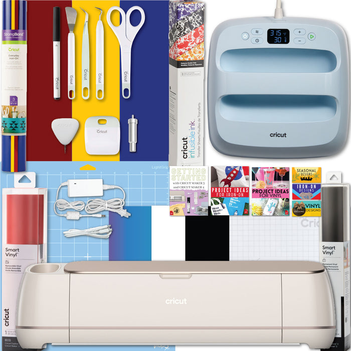 Cricut Maker 4 Cutting Machine with Easy Press 3 with Heat Transfer Vinyl Combo Bundle