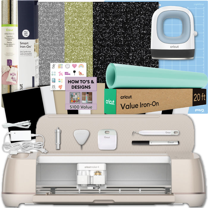 Cricut Maker 4 Mini Press and Iron-On Craft Bundle