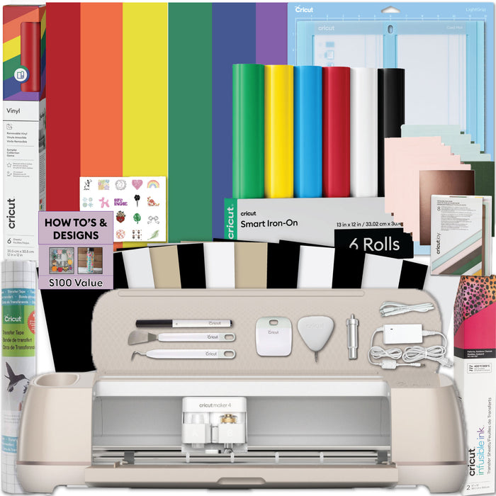 Cricut Maker 4 Ultimate Card Making Bundle with Cards Vinyl & Iron-On | DIY Greeting Card & Paper Craft Machine Sampler Kit