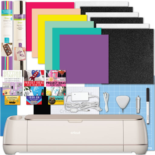 Cricut Maker 4 Cutting Machine with Vinyl and Iron-On Sheets Bundle