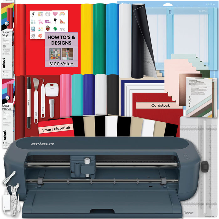 Cricut Maker 5 Rainbow Sampler Bundle + Smart Vinyl, Heat Transfer Vinyl & Cards