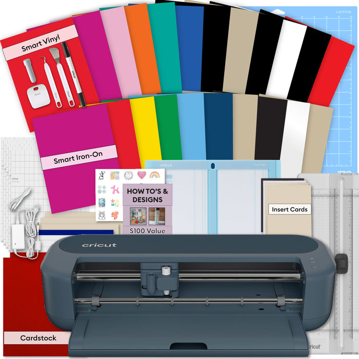 Cricut Maker 5 Machine + Multicolor Vinyl & Iron-On Bundle for Decals & Shirts