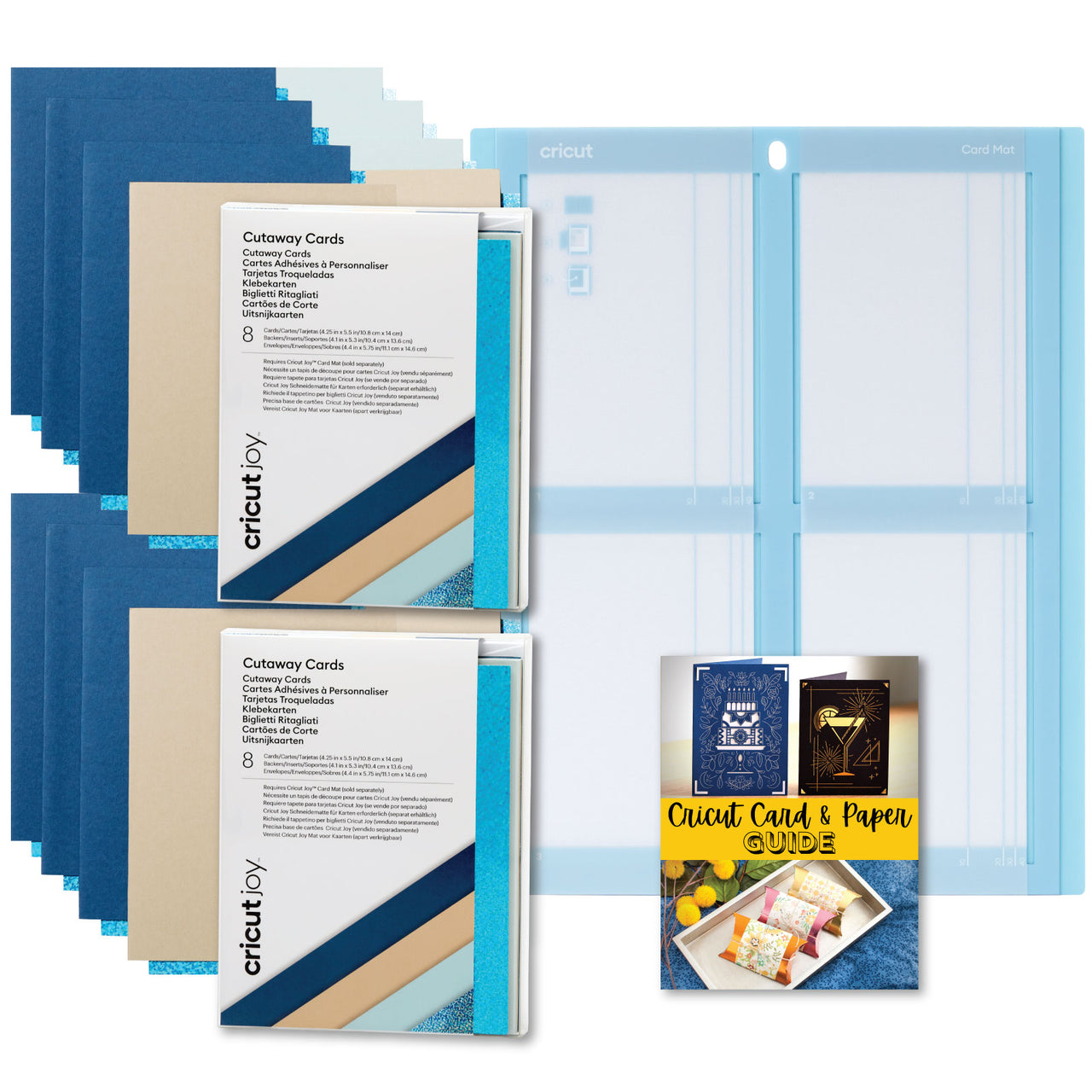 Cricut Cutaway Cards Marina Sampler Double Pack with Cricut Card Mat 2x2 Bundle