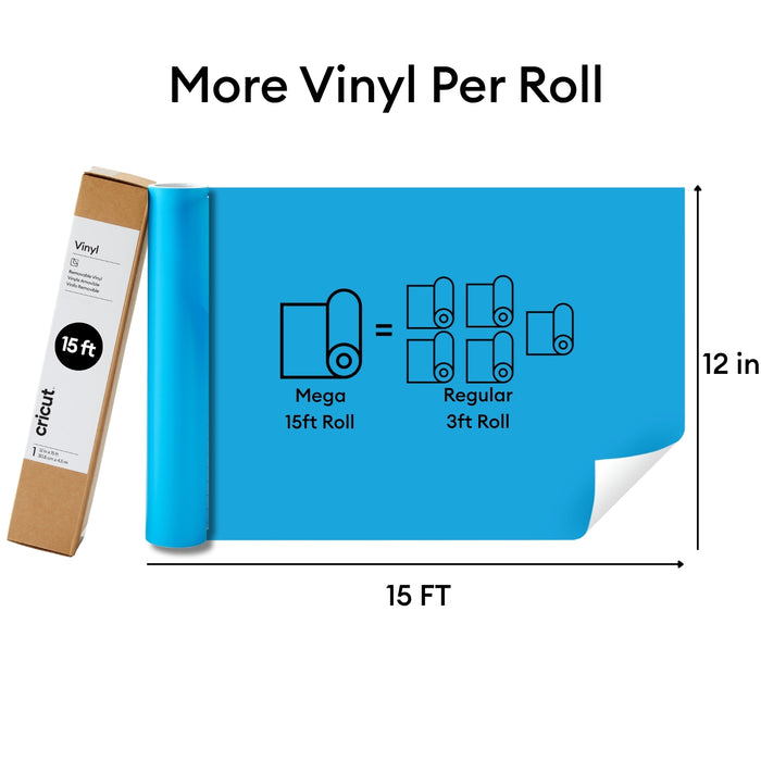 Cricut Vinyl Rainbow Variety Pack Bulk Bundle - 8 Multicolor Craft Adhesive Vinyl Rolls, 12 in x 15 ft