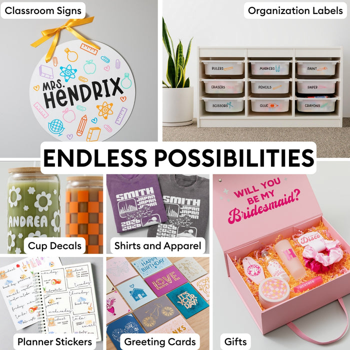 Cricut Deluxe All-in-One Materials & Accessories Bundle | Starter Kit for Cricut Explore & Maker Machines with Vinyl, HTV, Stickers & Cards