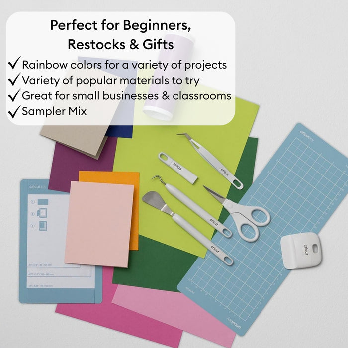 Cricut Joy Ultimate Starter Kit | 55+ Piece All-in-One Materials & Accessories Bundle with Vinyl, Iron-On & Card Making Supplies