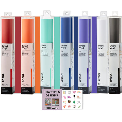 Cricut Smart Vinyl 12" x 3' Rainbow Adhesive Vinyl Roll 6 Count
