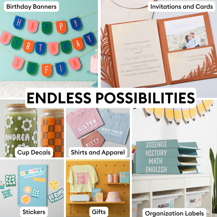 Cricut Joy Xtra Ultimate Starter Kit | 115+ Piece Materials & Accessories Bundle with Vinyl, HTV, Sticker Paper, Cards & Tools
