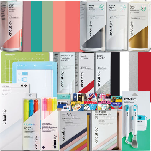 Cricut Ultimate All-in-One Vinyl Rolls, Materials and Accessories Bundle for Cricut Joy Die-Cut Machines