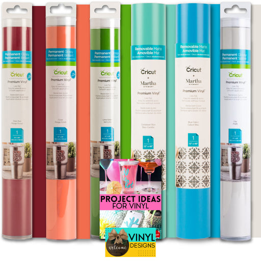 Cricut Premium Vinyl Rolls Bundle - 6 Count- Italian Summer Colors