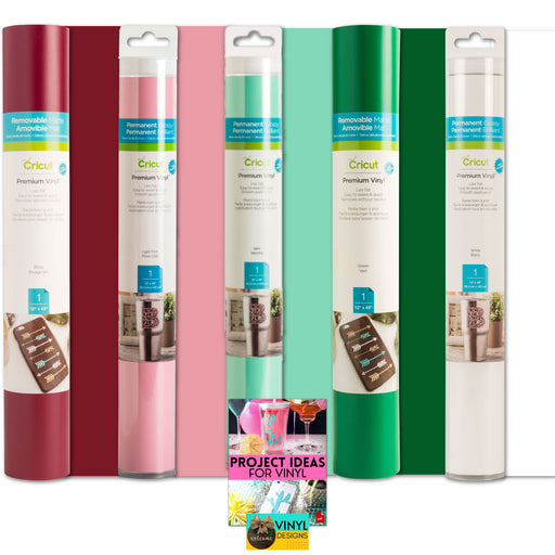 Cricut Premium Vinyl Sugarplum Holiday Bundle, 5-Roll Christmas Vinyl Pack