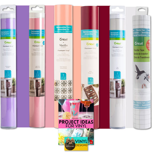 Cricut Premium Vinyl Rolls 5 and Transfer Tape Bundle- Groovy Love