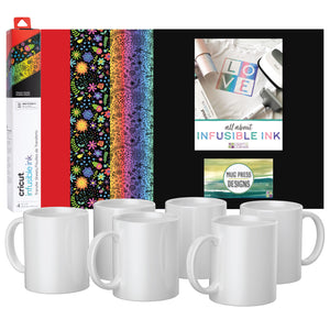 Cricut 6 Mugs Blanks and Infusible Ink Bundle Sublimation Transfer Paper Cricut Mug Press Machine for DIY Custom Coffee Tea Mugs