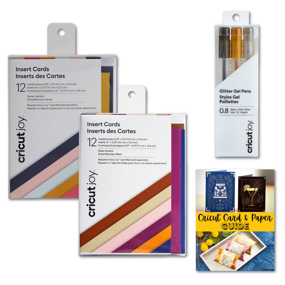 Cricut Joy Insert Cards Bundle Set, Sensei and Mesa with Glitter Gel Pens, Medium Point