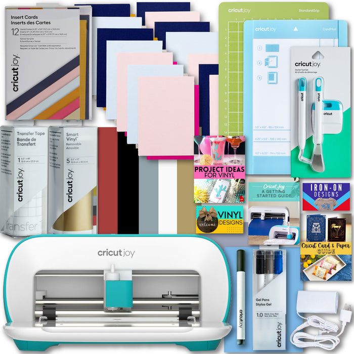 Cricut Joy Machine with Cards, Smart Vinyl Sampler Roll and Tool Set Bundle for Beginner DIY Craft Projects