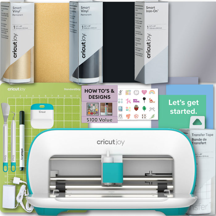 Cricut Joy Cutting Machine with Smart Vinyl and Iron-On Rolls and Tools Bundle