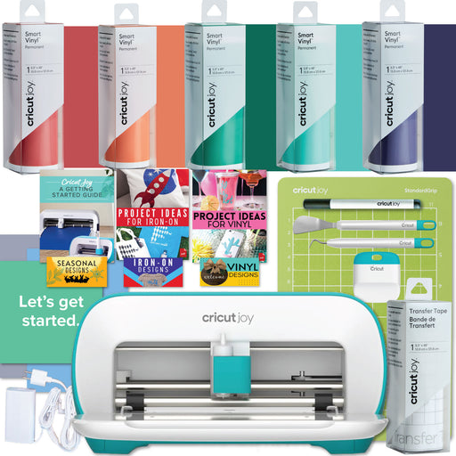 Cricut Joy Cutting Machine Rainbow Vinyl, Joy Starter Tool Set, and Transfer Tape Bundle