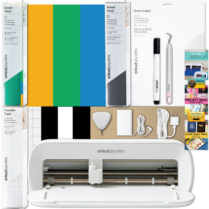 Cricut Joy Xtra with Smart Vinyl Rolls, Transfer Tape and Weeding Tool Beginner Bundle