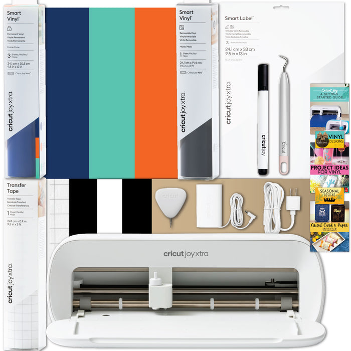 Cricut Joy Xtra with Smart Vinyl Rolls, Transfer Tape and Weeding Tool Beginner Bundle
