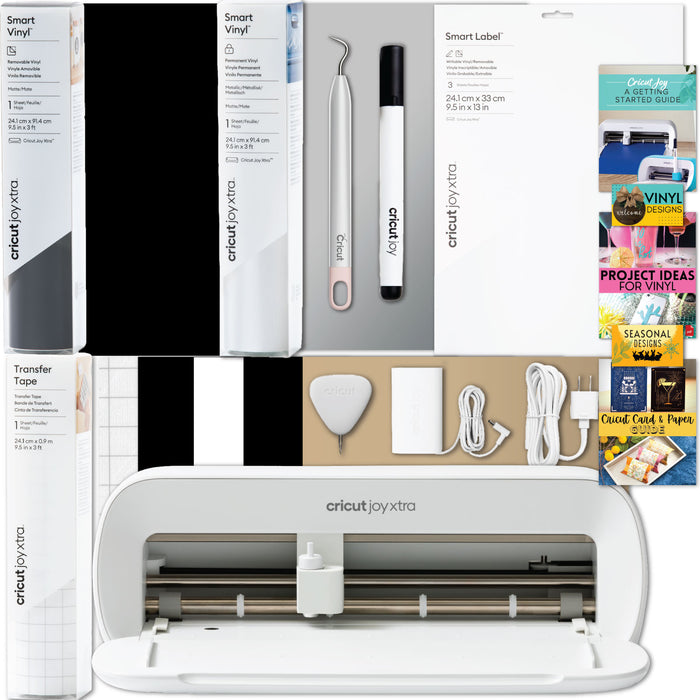 Cricut Joy Xtra with Smart Vinyl Rolls, Transfer Tape and Weeding Tool Beginner Bundle