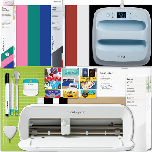 Cricut Joy Xtra Machine with EasyPress 3 9x9 and Heat Press Materials Bundle