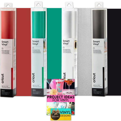 Cricut Smart Vinyl Peppermint Lane Holiday Bundle, 4-Roll Christmas Vinyl Pack for Cricut Explore 3 & Maker 3